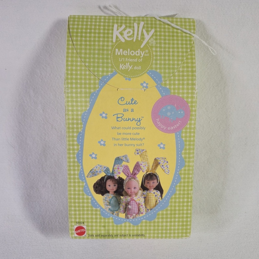 Cute As A Bunny Melody Barbie Kelly Easter Doll Outfit 2002 Mattel 55524 New IB - Picture 2 of 7